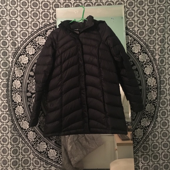 women's northface black parka
