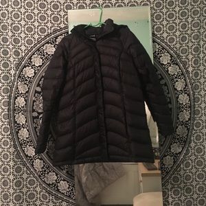 women's northface black parka