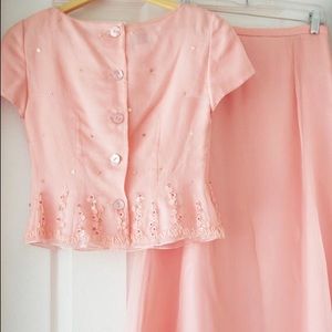GORGEOUS Vintage Silk two-piece dress
