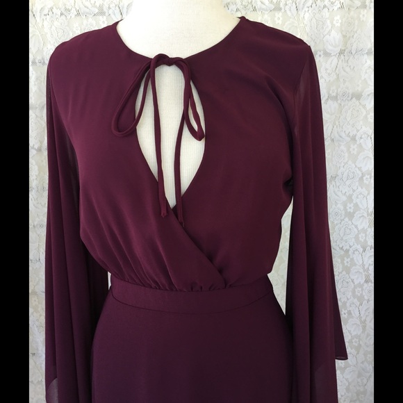 NASTY GAL BOHO CHIC MAROON DRESS - Picture 3 of 4
