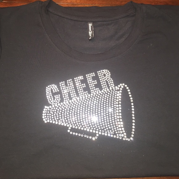 Black Sequence Cheer Fitted Tee