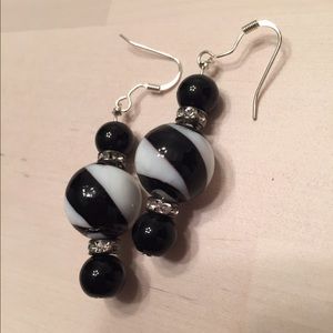 Black and white earrings