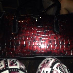 Dark Red Snakeskin Prada Bag