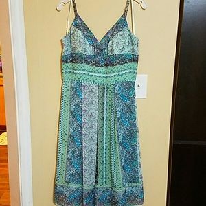 Floral braided strap dress