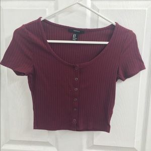 Burgundy Crop Top