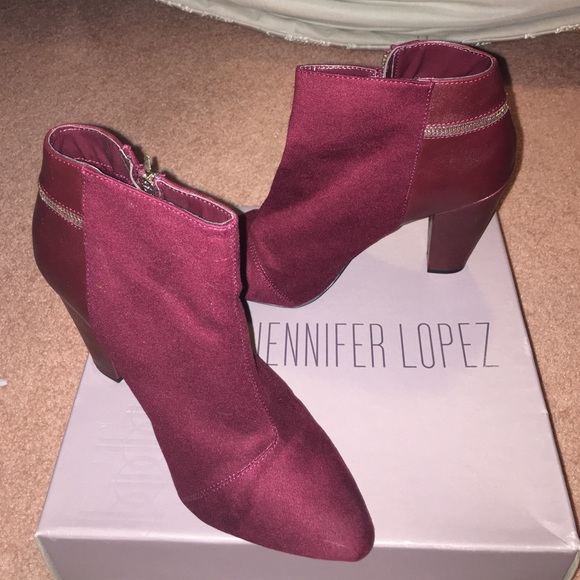 Jennifer Lopez ankle boots -burgundy