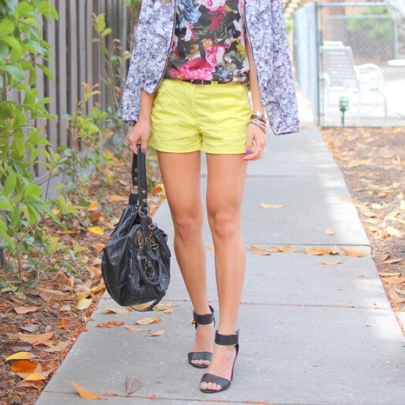 H&M Shorts - Like NEW worn once - H&M neon yellow shorts H&M Shorts - Like NEW worn once - H&M neon yellow shorts