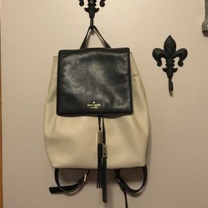 Kate Spade two tone synch tassel backpack