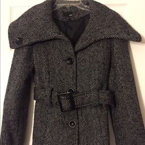 Black white & grey pea coat. Great for fall/winter