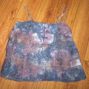 Knitted tie-dye tank top