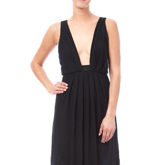 Free People - Black Heidi Deep V-Neck Maxi Dress - Picture 2 of 4