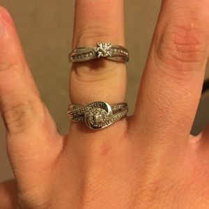 Promise ring and engagement ring