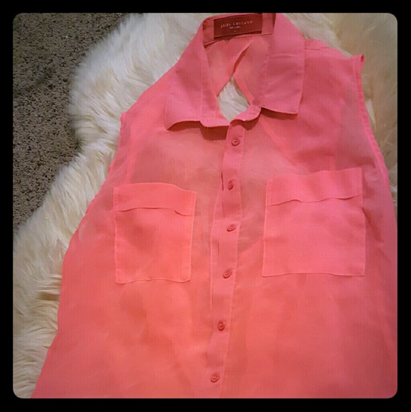 Sheer Salmon Blouse