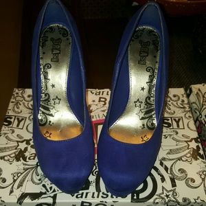 Cobalt blue platform heels