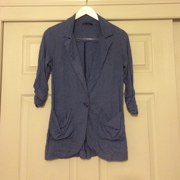 Blue Knit Blazer