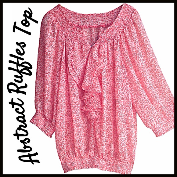 Boutique Tops - Abstract Ruffles Top