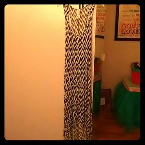 A black and white, zebra print, high-low dress.