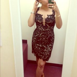 Black and nude lace dress. Size 8