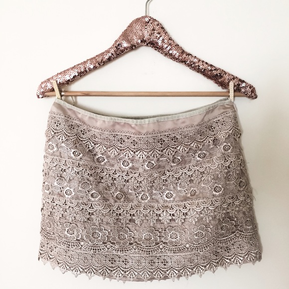 San Souci Boho Lace Crochet Mini Skirt Size 1/2