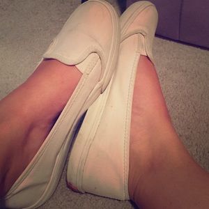 White slip on vans