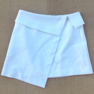 White Zara Wrap Asymmetrical Skirt XS