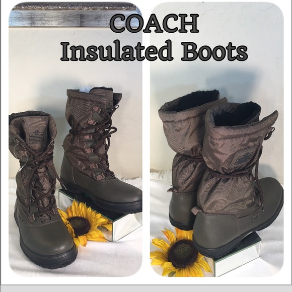 Coach Brand New Dark Taupe Insulated Boots - Picture 1 of 3
