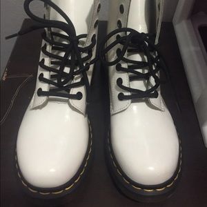Dr. Martens White Patent Leather 1460 boots