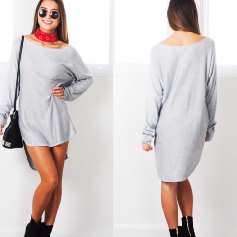 ♦️LAST ONE! Gray Cotton Tunic with extra length - Picture 2 of 3