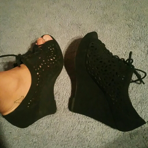 Lace up wedges