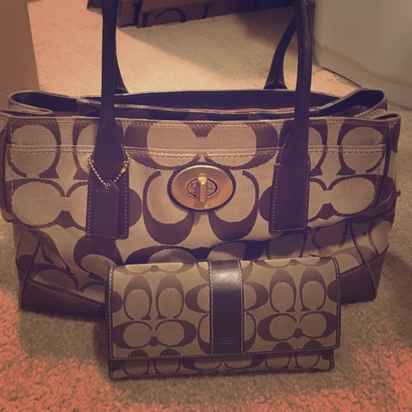 Coach Handbags - Brown Coach purse with matching Coach wallet