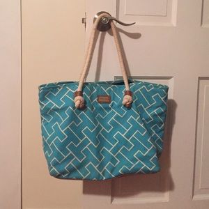 Tommy Hilfiger teal signature canvas tote