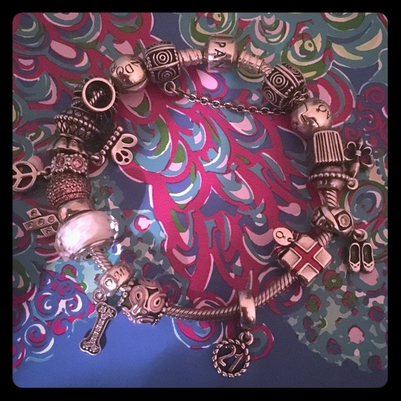 Pandora Bracket with retired charms