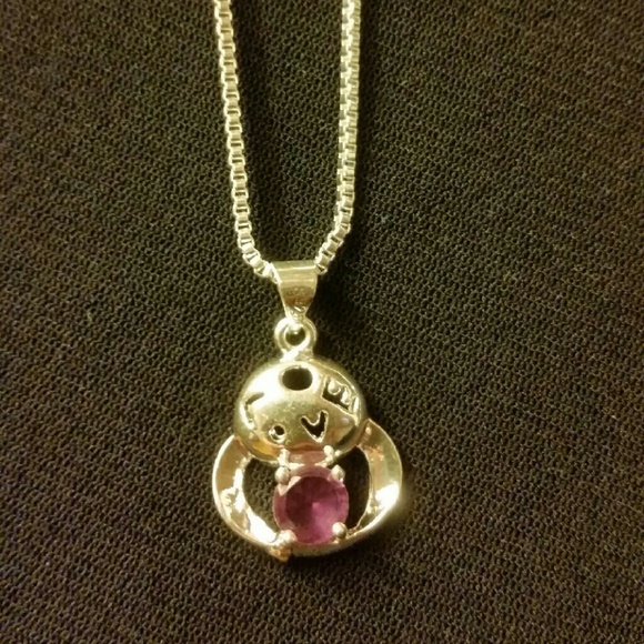 Sterling silver amethyst pendant necklace