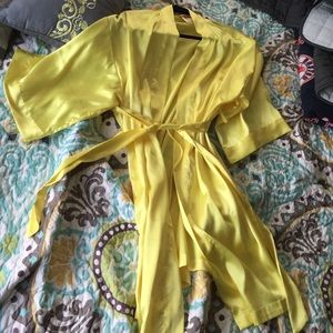 Yellow satin robe worn once