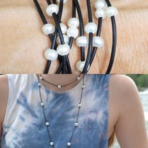 pearl necklace and bracelet