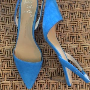 Banana Republic Blue Suede Kitten Heels