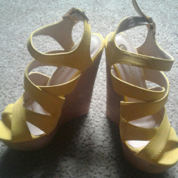 Yellow Wedge Sandals