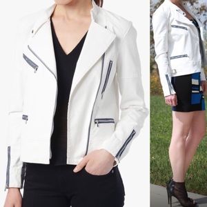 White Moto Jacket