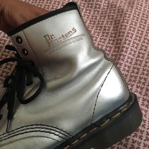 Silver Metallic Dr. Martens