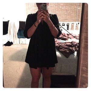 Black silk baby doll dress or shirt