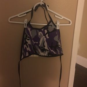 Purple camo halter top