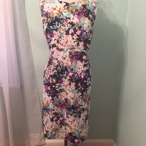 Lands End floral ponte sheath dress 14W