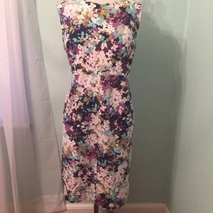 Lands End floral ponte sheath dress 14W