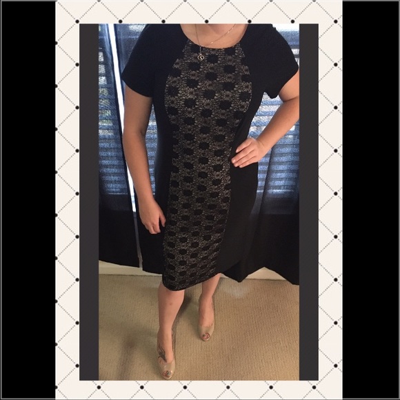 Dress Barn Black with lace detail dress