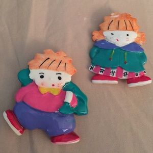 Brother and sister brooches