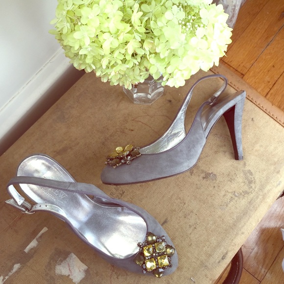 J. Crew Jemma Jeweled Suede Slingbacks