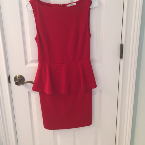 Bright red BB Dakota tight peplum dress
