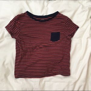 Urban Outfitters Navy Red White Striped Tee