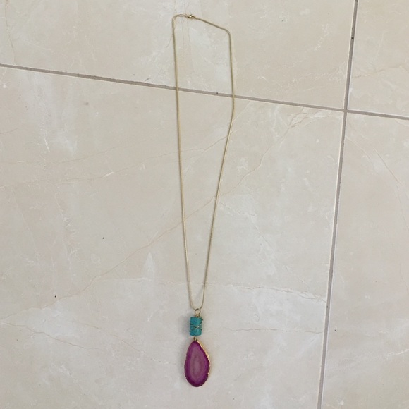 Nordstrom Jewelry Sale Gold Necklace With Turquoise And Pink Stone