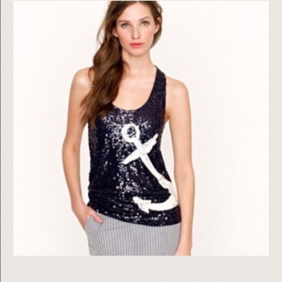 J.Crew sequin navy top!